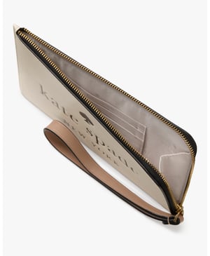 Lucy Colorblock Embossed Logo Medium L-Zip Wristlet