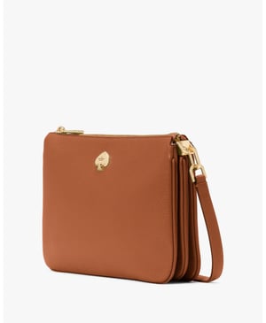 Kayla Pebbled Leather Small Triple Compartment Crossbody