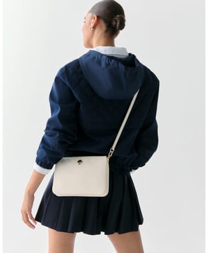 Kayla Pebbled Leather Small Triple Compartment Crossbody