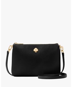 Kayla Pebbled Leather Small Triple Compartment Crossbody