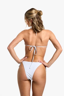 Crochet Contrast Strap Triangle Bikini Top & Tie Side Bikini Bottoms Set