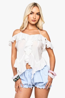 Woven Ruffle Top