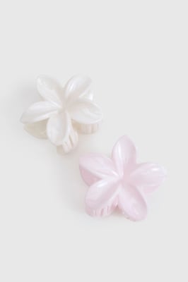Marbled Large Flower Hair Clip 2 Pack