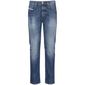 Diesel D-strukt Grote Patch Blauwe Denim Broek