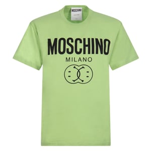 Moschino Milano Dubbel Smiley Grön T-shirt