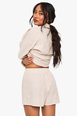 Cotton Tonal Pinstripe Pyjama Short