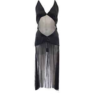 Sleeping With Jacque Womens Slip Halter Dress with T Bar Back - in Black