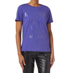 Moschino Double Question Mark Paars T-shirt