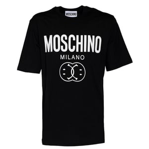 Moschino Milano Dubbel Smiley Svart T-shirt