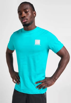 The North Face Mens M Small Box Logo T Shirt in Galactic Blue