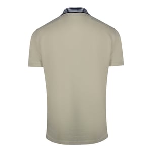 Cavalli Class Striped Collar Beige Polo Shirt
