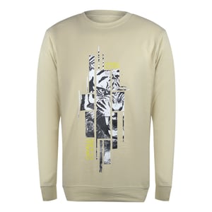 Cavalli Class Splintered Tiger Logo Beige Sweatshirt