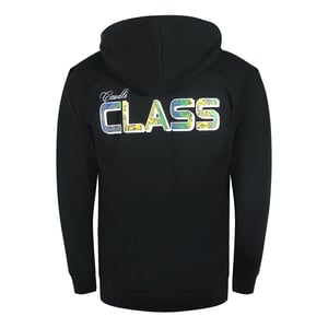 Cavalli Class Svart Hoodie Med Dragkedja - Blommig Logotyp