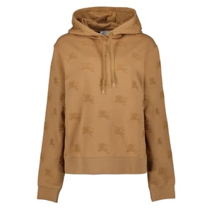 Burberry Logotyp Broderad Dragsko Hoodie Camel Legacy Brun Hoodie