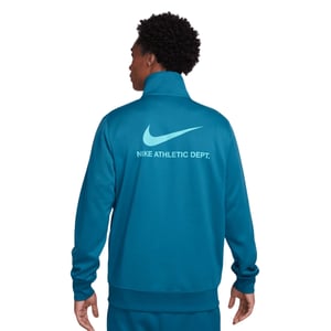 Nike-logga På Ryggen Blå Träningsjacka Med Dragkedja