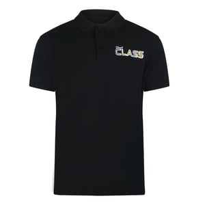 Cavalli Class Svart Pikétröja Med Livfull Blommig Logotyp