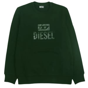 Diesel Mono Tone Logo Donkergroene Sweatshirt