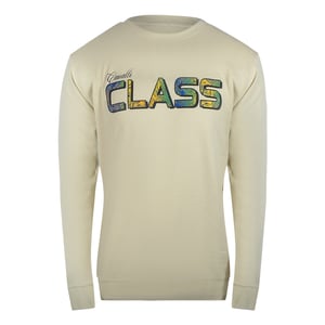 Cavalli Class Vibrant Blommig Logo Beige Tröja