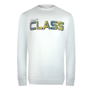 Cavalli Class Vibrant Floral Logo Off White Sweatshirt
