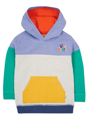 Frugi Boys Bowen Colour Block Hoodie - Purple