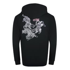 Cavalli Class Traditional Style Leopard Design Black Zip-up Hoodie