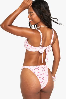 Ditsy Floral Underwired Bikini Top & Tanga Bikini Bottoms Set