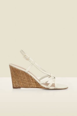 White Strappy Wedge Heel Sandals