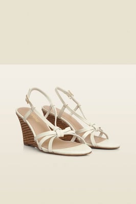 White Strappy Wedge Heel Sandals