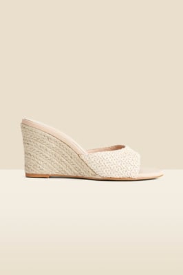 Natural Crochet High Heel Mules