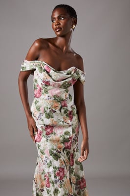 Floral Bardot Maxi Dress