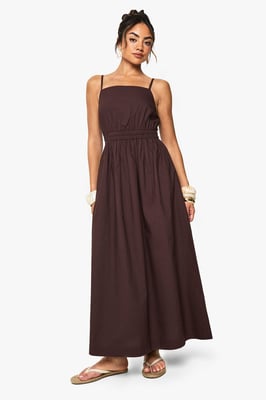 Strappy Poplin Midaxi Dress