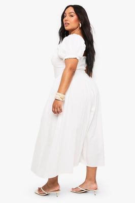 Plus Cotton Milkmaid Midaxi Skater Dress