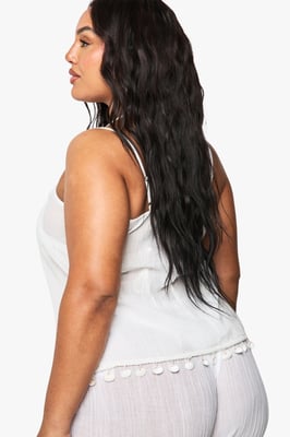 Plus Shell Embellished Beach Cami