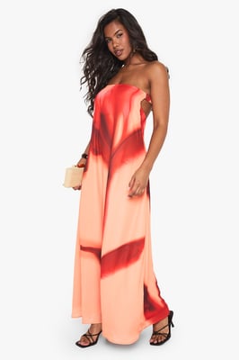 Tropical Print Column Maxi Dress