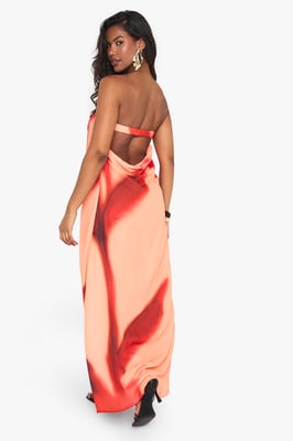 Tropical Print Column Maxi Dress