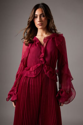 Soft Chiffon Frill Jumpsuit