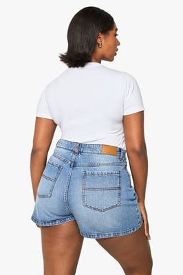 Plus Denim Skort