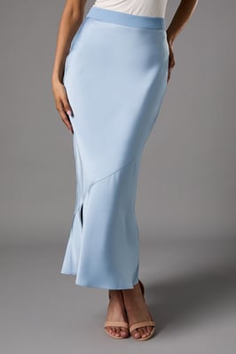 Satin Detail Fitted Skirt