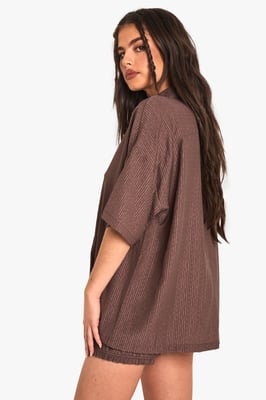 Textured Stripe Short Sleeve Shirt