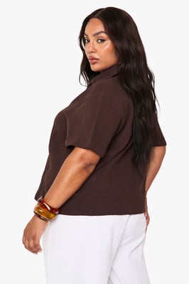 Plus Cheesecloth Short Sleeve Shirt