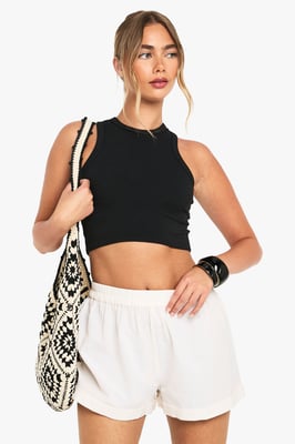Linen Turn Up Shorts