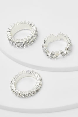 Diamante Rings 3 Pack