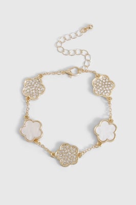 Enamel Embellished Flower Detail Bracelet