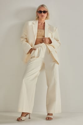 Peached Cotton Twill Buckle Tailored Pants