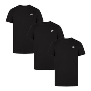 3 Pack Nike Sportswear Men's Club T Shirt in Black