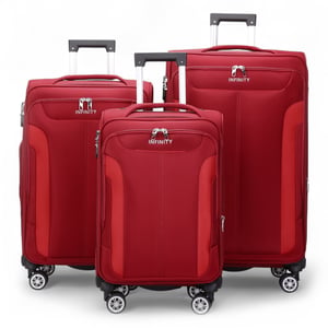 Rode uitbreidbare zachte koffer met 8 wielen, reisbagageset, lichte handbagage