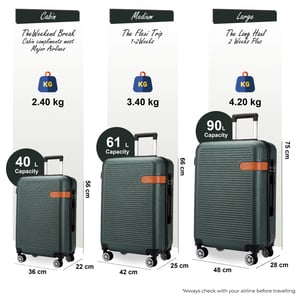 Harde koffer in smaragdgroen, robuust ABS, lichtgewicht bagage, vakantietas