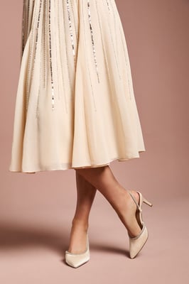 Wide Fit Sabrina Satin Diamante Trim Slingback High Stiletto Court Shoes