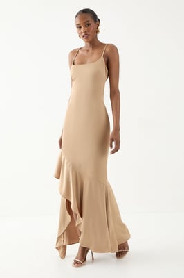 Square Neck Tie Back Bridesmaid Dress