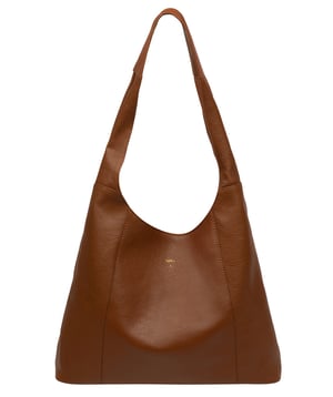 'Renata' Rich Tan Leather Shoulder Bag
